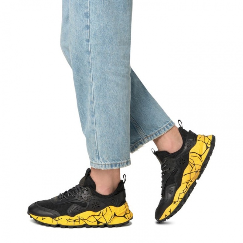 Flower Mountain KOTETSU UNI Sneakers Damen Schwarz Gelb | CHYBCLXTQ