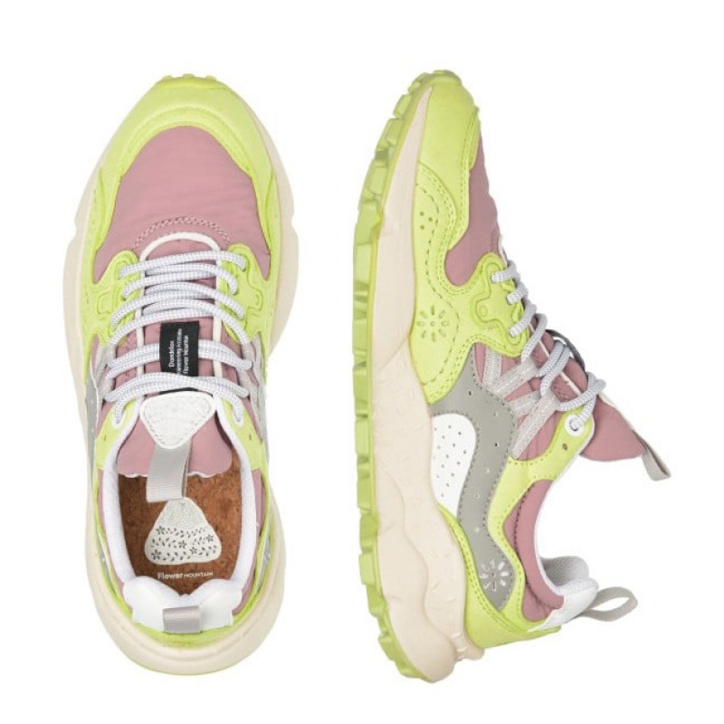 Flower Mountain YAMANO 3 Sneakers Damen Hellgrün Rosa | CHVCSEZHO